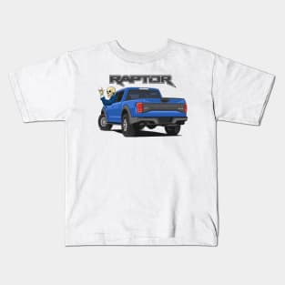 Truck ranger raptor f150 4x4 hand skull metal blue Kids T-Shirt